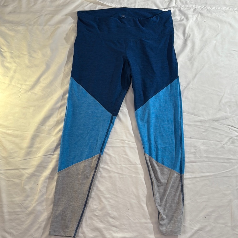 Champion Colorblock Leggings in Blue and Gray size Large
